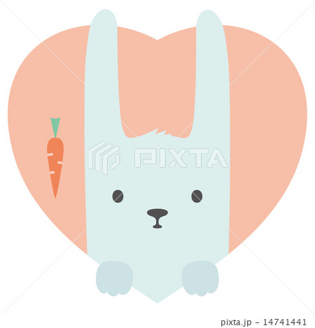 Animal set. Portrait of a rabbit in love in flat graphics 14741441