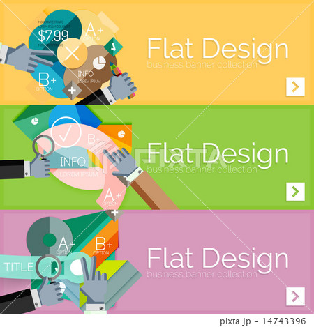 Flat design vector infographic banners with geometric infographics Flat design vector infographic banners with geometric infographics 14743396