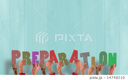 Composite image of hands holding up preparation Composite image of hands holding up preparation 14748210