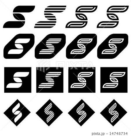 ornate letter S black symbols ornate letter S black symbols 14748734