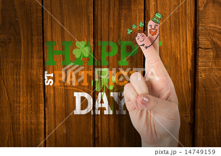Composite image of patricks day fingers Composite image of patricks day fingers 14749159
