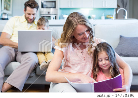 Happy family spending time together Happy family spending time together 14750396