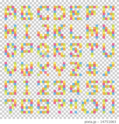 ドット絵のフォント(カラフル) 14751063