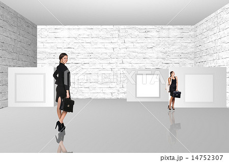Business people walking on art gallery Business people walking on art gallery 14752307