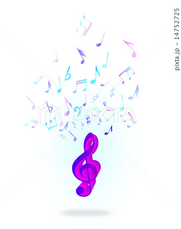 Treble clef and notes 14752725