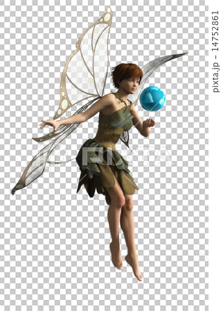 地球を支える可愛い妖精 3DCGイラスト素材 地球を支える可愛い妖精 3DCGイラスト素材 14752861