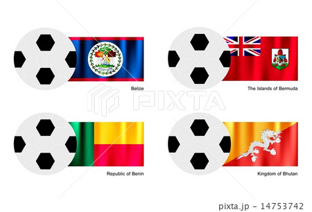 Soccer Ball Belize,Bermuda, Benin Bhutan Flag