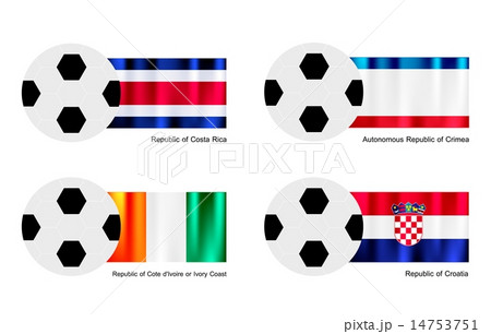 Football Costa Rica,Crimea, Ivory Coast Flag