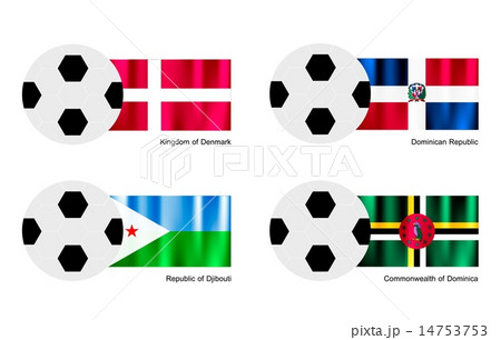 Soccer Denmark,Dominican,Djibouti Dominica Flag