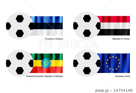 Soccer Estonia,Yemen,Ethiopia European Union Flag