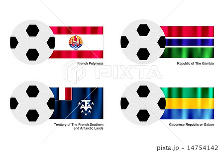 Football Gambia, French Southern Lands, Gabon Flag