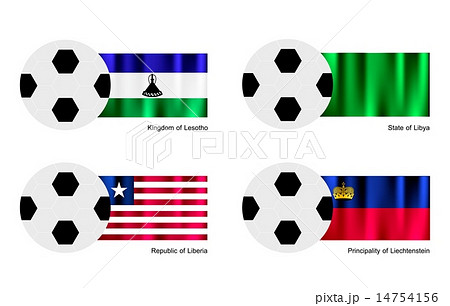 Soccer Lesotho,Libya,Liberia Liechtenstein Flag