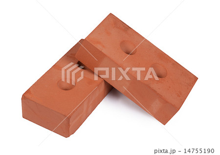 Red building brick isolated on white Red building brick isolated on white 14755190