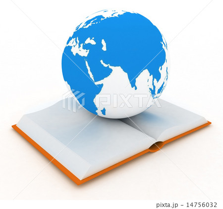 Open book and globe on white background Open book and globe on white background 14756032