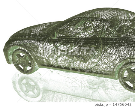 Car model on white background with reflection Car model on white background with reflection 14756042