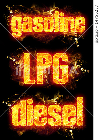 Fire Text Gasoline LPG Diesel 14756257