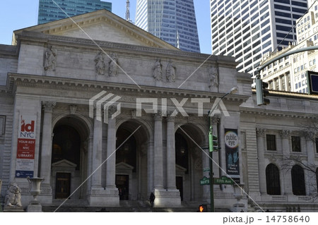 NY public library facade 14758640