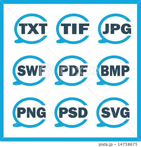 Set of icons indicating the digital formats 14758675