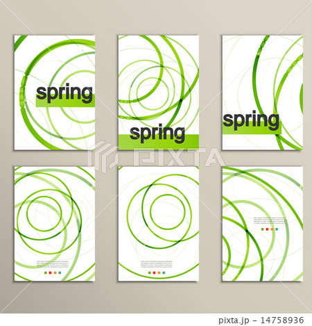 Six vector pattern with abstract circle brochures 14758936