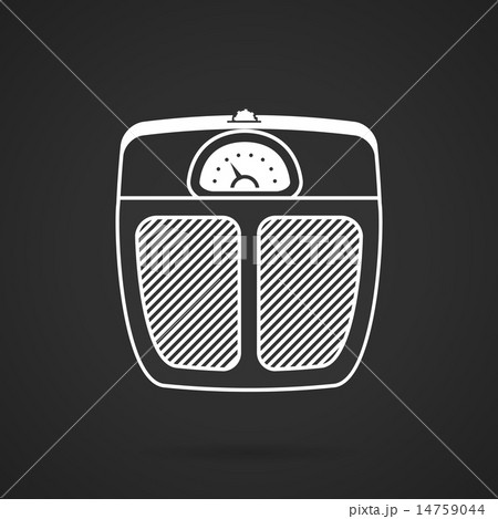 White line vector icon for floor scales White line vector icon for floor scales 14759044