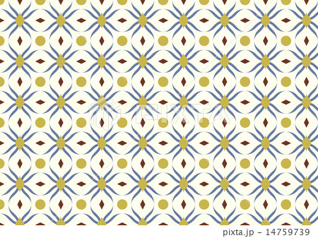Blue Flower and Rhomboid and Circle Pattern 14759739
