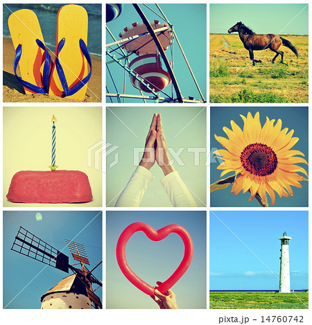 collage of snapshots with a retro effect shot by myself 14760742