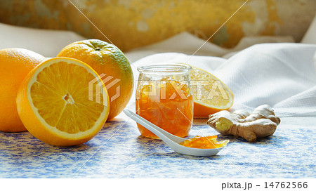 orange jam with ginger backlit 14762566
