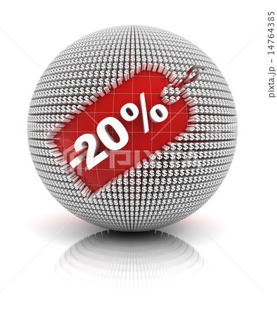 20 percent off sale tag on a sphere 14764385