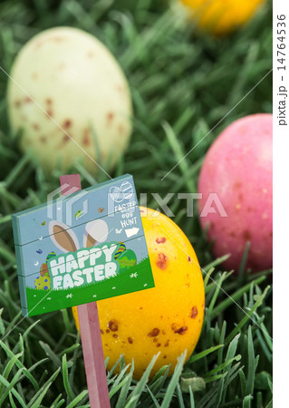 Composite image of easter egg hunt sign 14764536
