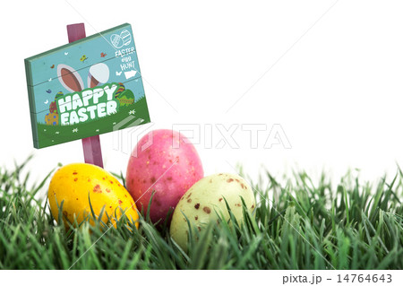 Composite image of easter egg hunt sign Composite image of easter egg hunt sign 14764643