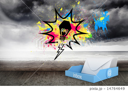 Composite image of blue inbox 14764649