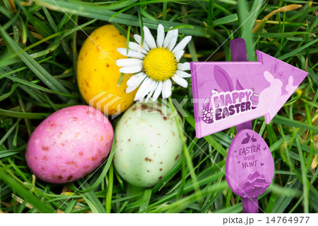 Composite image of easter egg hunt sign 14764977