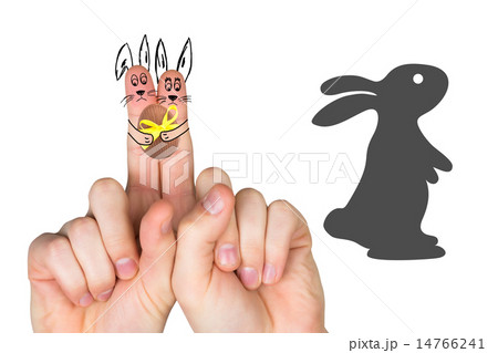 Composite image of fingers as easter bunny 14766241
