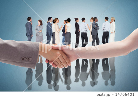 Composite image of handshake between two women 14766401