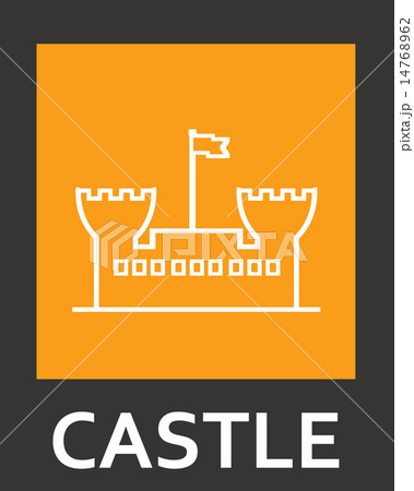 Contour simple icons of the old fortress 14768962
