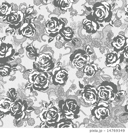 バラとレース編み 14769349