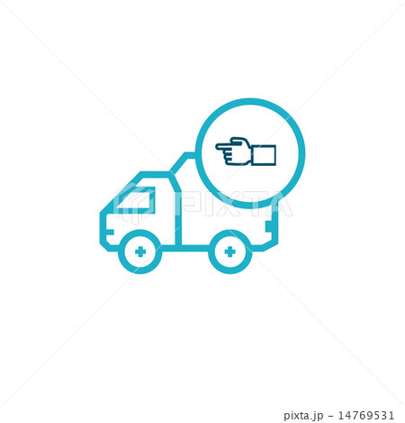 Icon for vehicle delivery services and goods 14769531