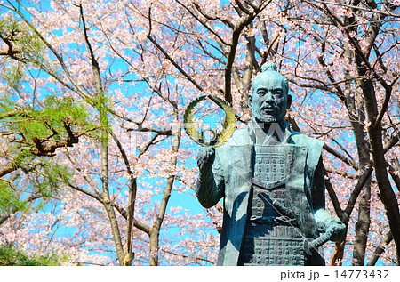 浜松城公園　徳川家康像の春 14773432