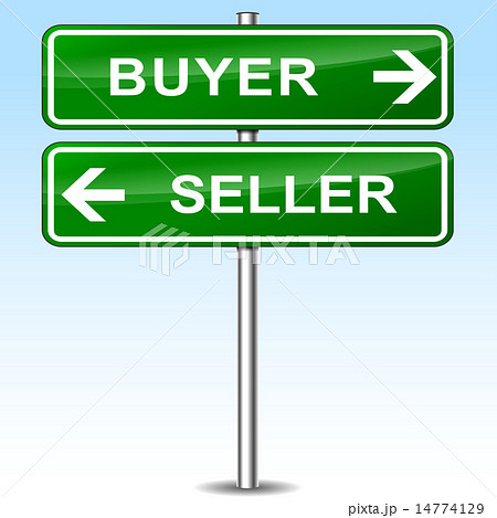 buyer and seller green sign 14774129