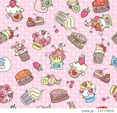 Vector seamless sweet cupcakes pattern. Vector seamless sweet cupcakes pattern. 14774650