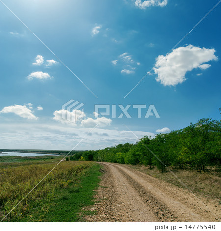 rural road goes to horizon under cloudy sky rural road goes to horizon under cloudy sky 14775540