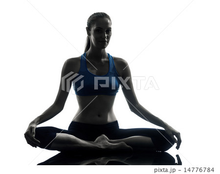 woman exercising yoga meditating silhouette woman exercising yoga meditating silhouette 14776784