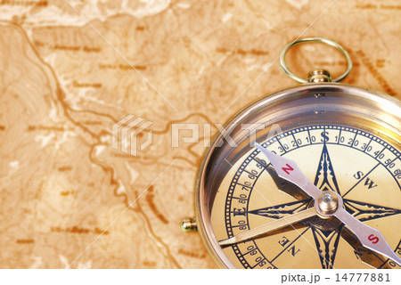 Compass on old map Compass on old map 14777881