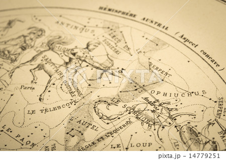 アンティークの天体図 射手座 さそり座 アンティークの天体図 射手座 さそり座 14779251