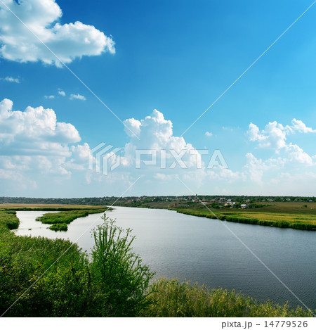 big river and blue cloudy sky 14779526