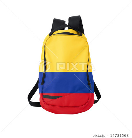 Colombia flag backpack isolated on white Colombia flag backpack isolated on white 14781568
