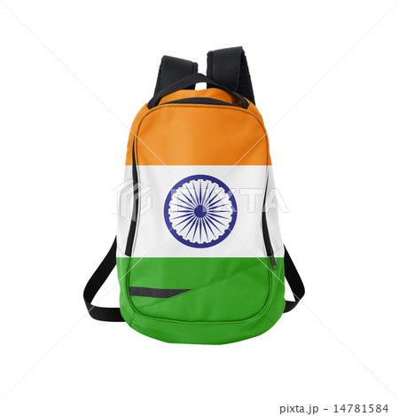 India flag backpack isolated on white India flag backpack isolated on white 14781584