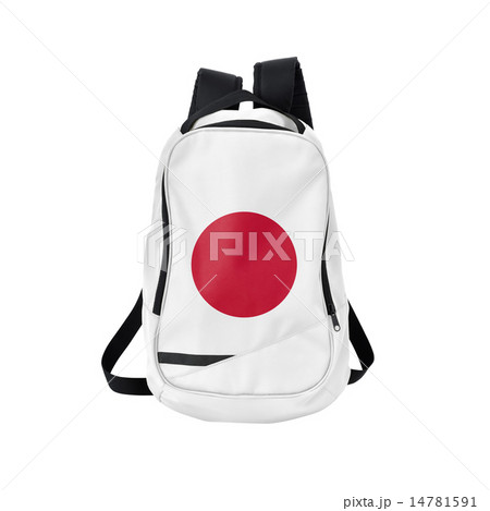 Japan flag backpack isolated on white 14781591