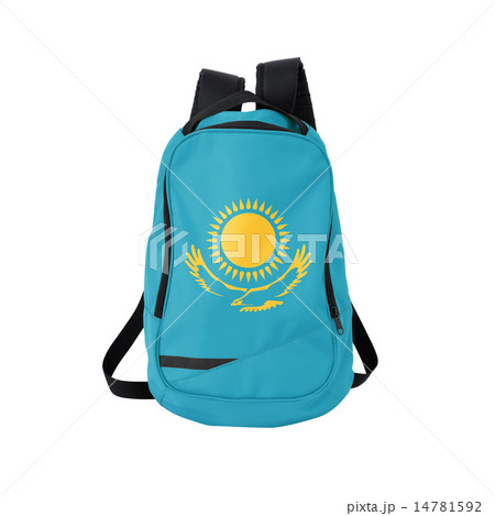 Kazakhstan flag backpack isolated on white 14781592