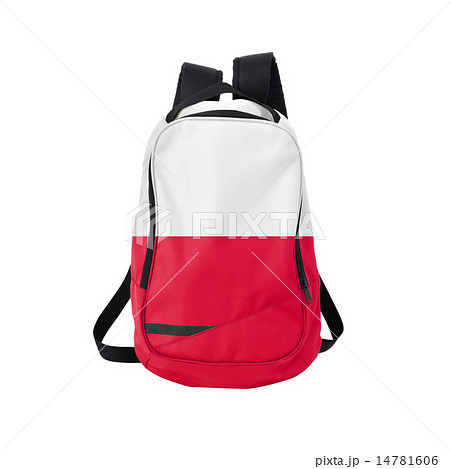 Poland flag backpack isolated on white 14781606